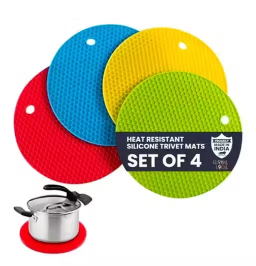 Silicone Heat Resistant Table Mat (Pack of 4)