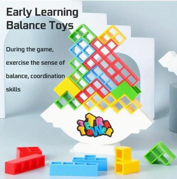 Tricky Tower Balance Blocks Toys Treasure We Deliver Smiles Tetra Tower Game 32 Pcs (4 Different Shapes)