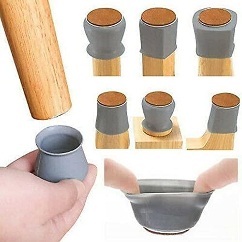 Silicone Chair Leg Protectors with Felt for Hardwood Floors