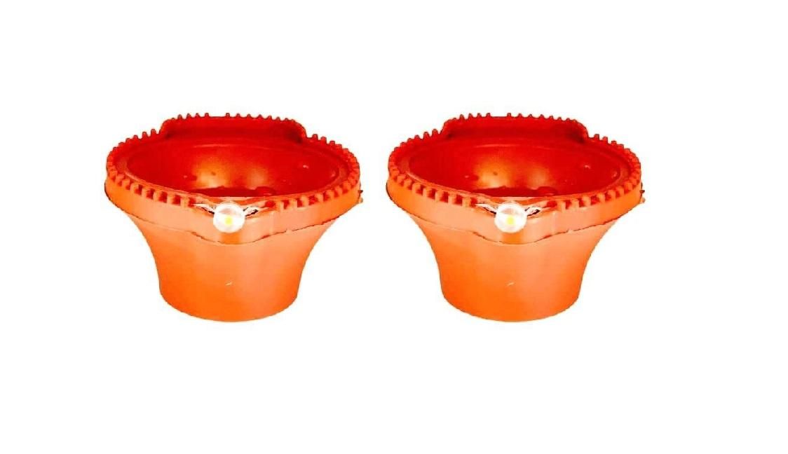 Water Sensor LED Diyas for Diwali - Flameless Plastic Diya with Ambient Lights (Pack of 6, 12, 18, 24)