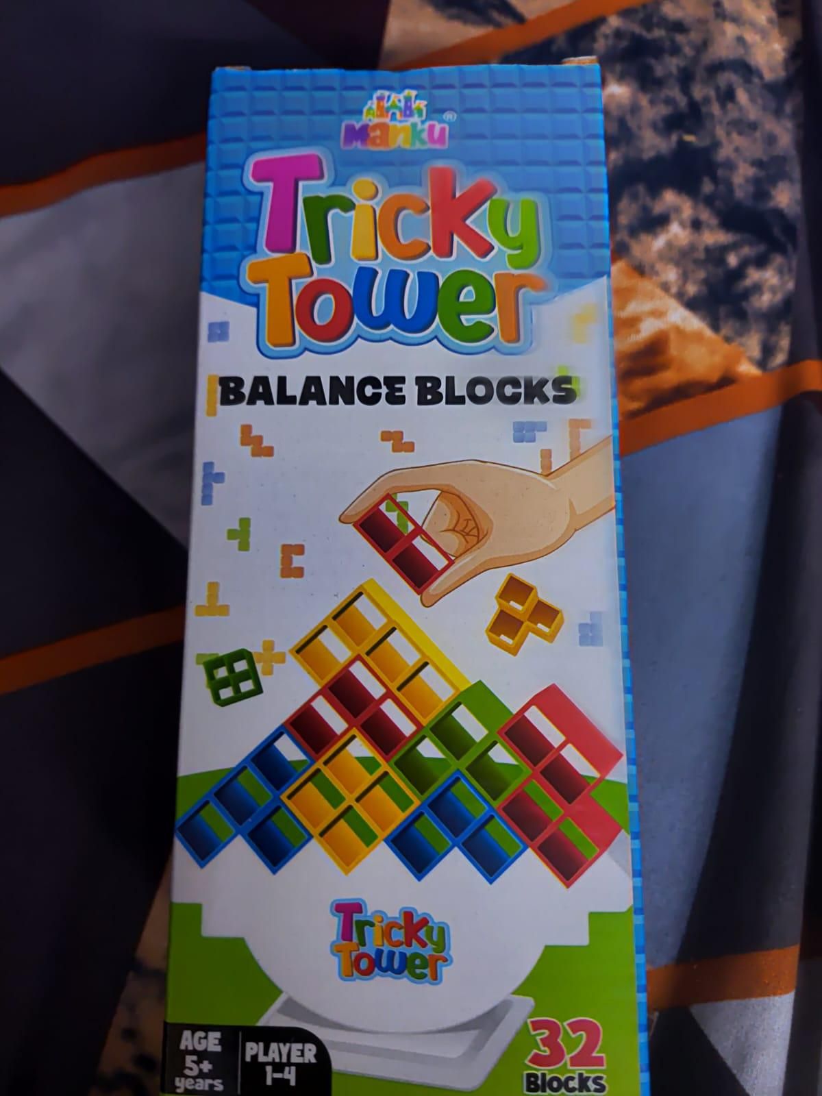 Tricky Tower Balance Blocks Toys Treasure We Deliver Smiles Tetra Tower Game 32 Pcs (4 Different Shapes)