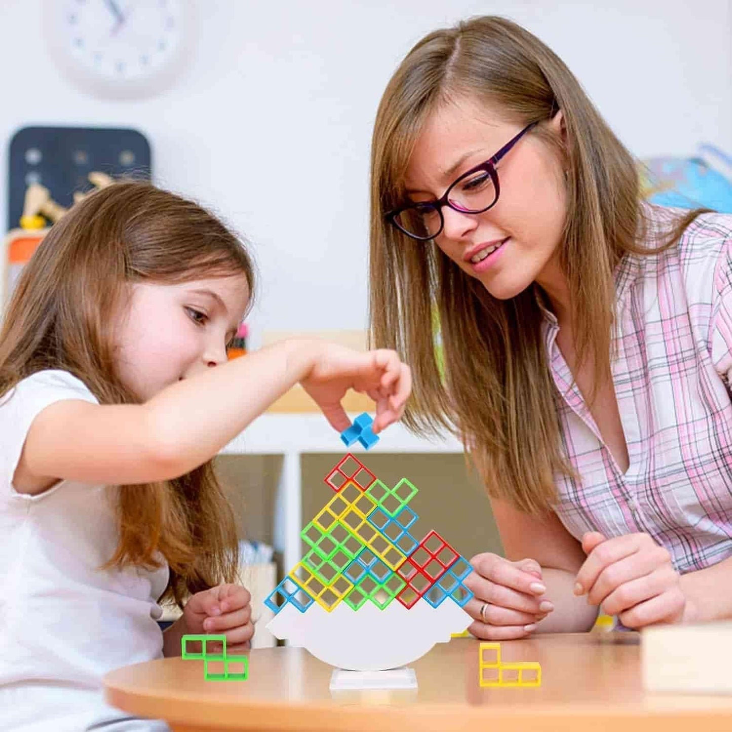 Tricky Tower Balance Blocks Toys Treasure We Deliver Smiles Tetra Tower Game 32 Pcs (4 Different Shapes)
