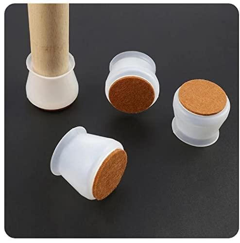 Silicone Chair Leg Protectors with Felt for Hardwood Floors