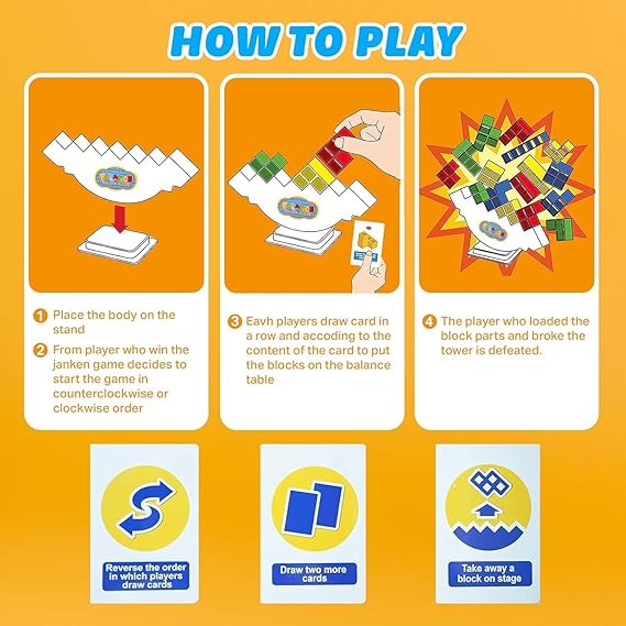Tricky Tower Balance Blocks Toys Treasure We Deliver Smiles Tetra Tower Game 32 Pcs (4 Different Shapes)